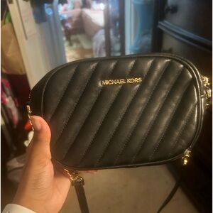 Michael Kors Rose Small Oval Camera Crossbody